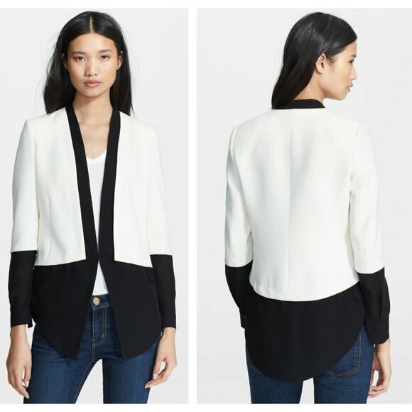 Haute Hippie Shirttail Hem Crepe Jacket (10) $502+ - Picture 1 of 4